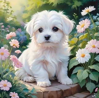 Diamond Painting Malteser Welpe